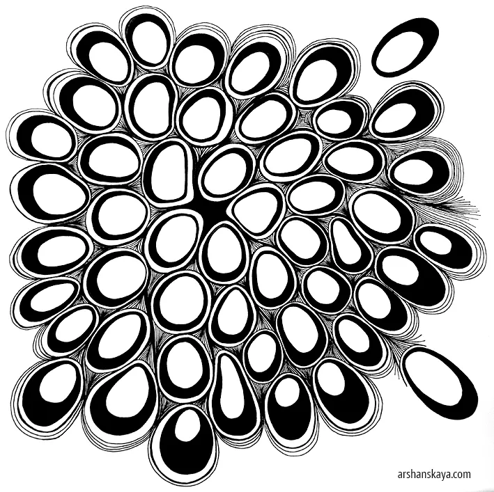 Connections. Ink on paper, 30x30 cm