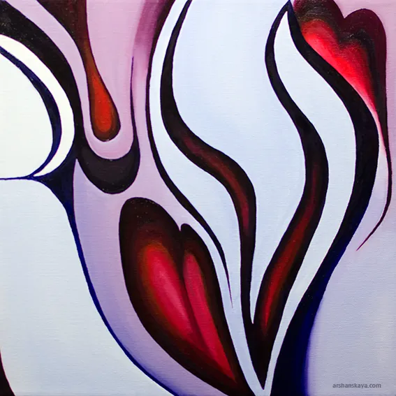 Reflection 14. Oil on canvas. 40×40x3 cm