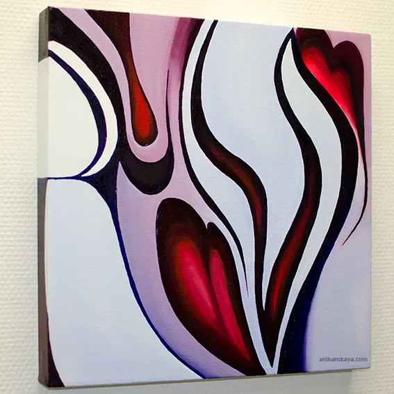 Reflection 14. Oil on canvas. 40×40x3 cm