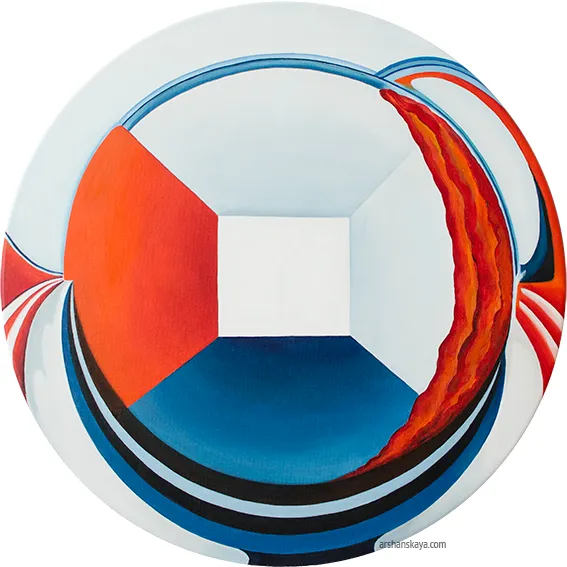 Open Sphere. Oil on linen. di 50 cm