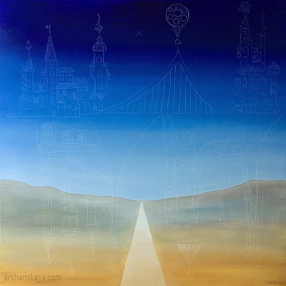 Tumbleweed, oil on linen, 100x100 cm