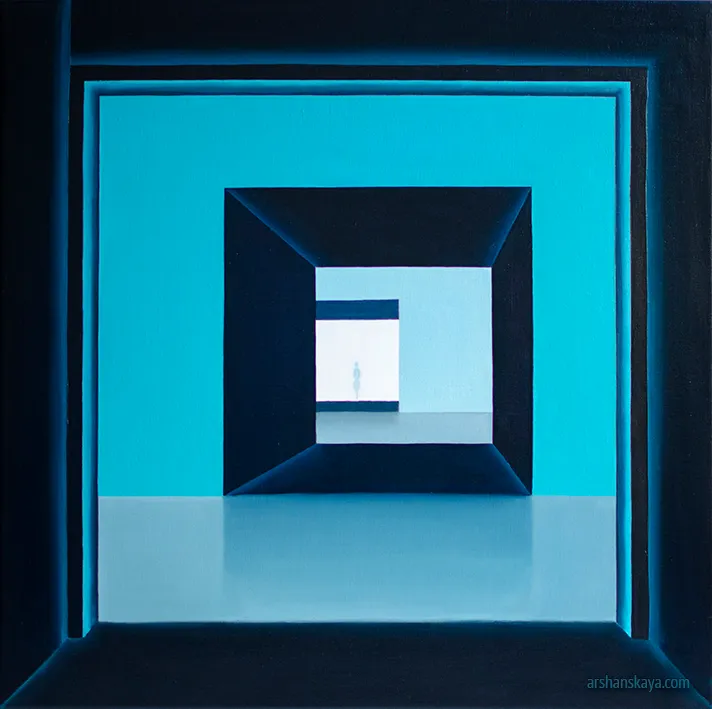 Meeting. Oil on linen, 70x70 cm