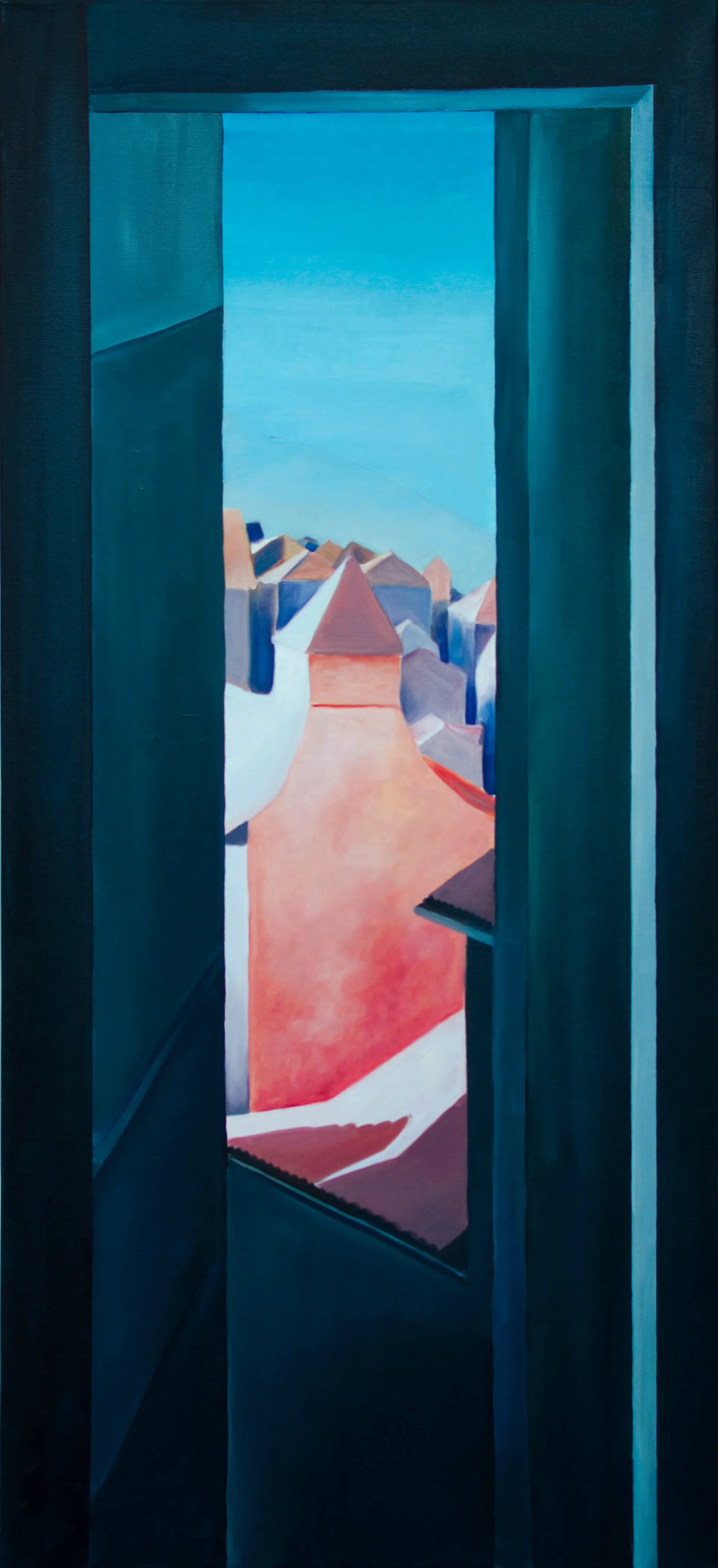 Looking down. Oil on canvas, 129x58 cm