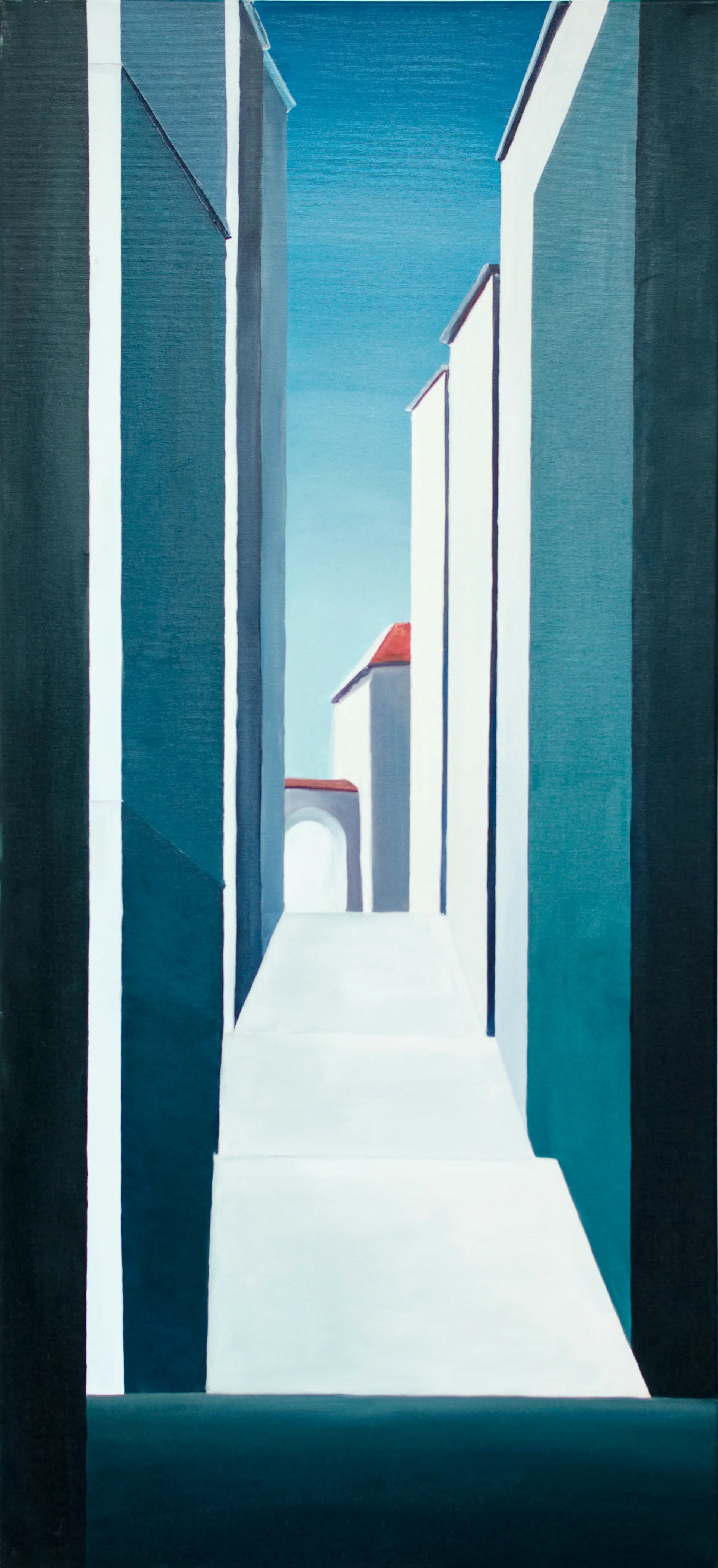 Looking up. Oil on canvas, 129x58 cm