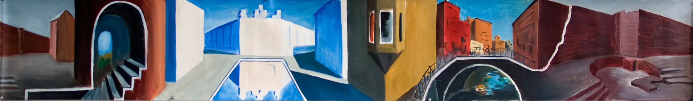 Panorama. Oil on canvas, 35x210 cm